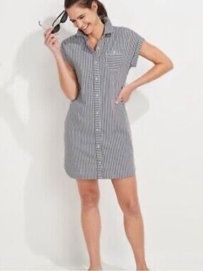 Vineyard Vines Margo striped shirt dress, size 4